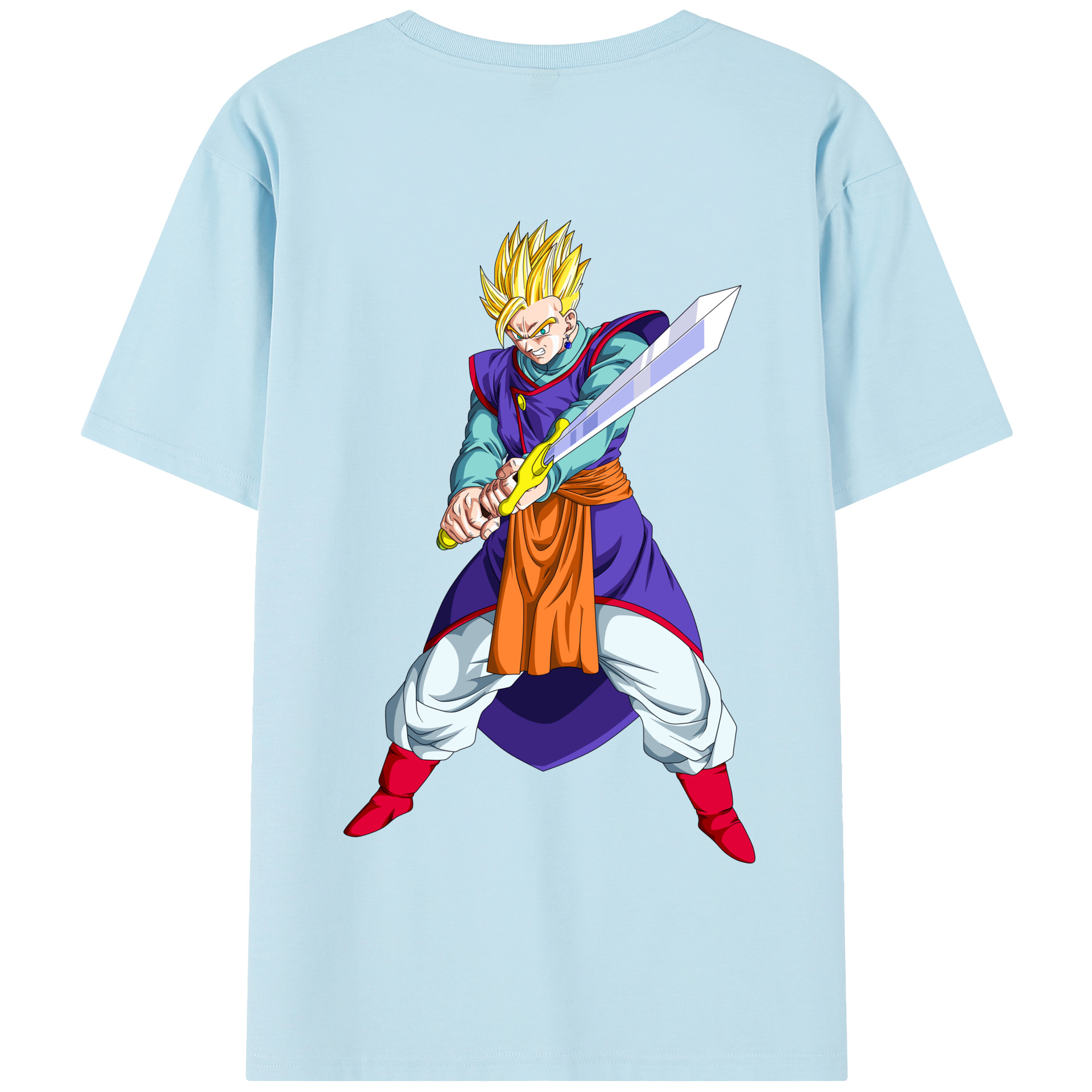 （画像用） ドラゴンボール 孫 悟飯（そんごはん）DRAGON BALL Son Gohan 綿100％半袖Tシャツ（背面プリント）